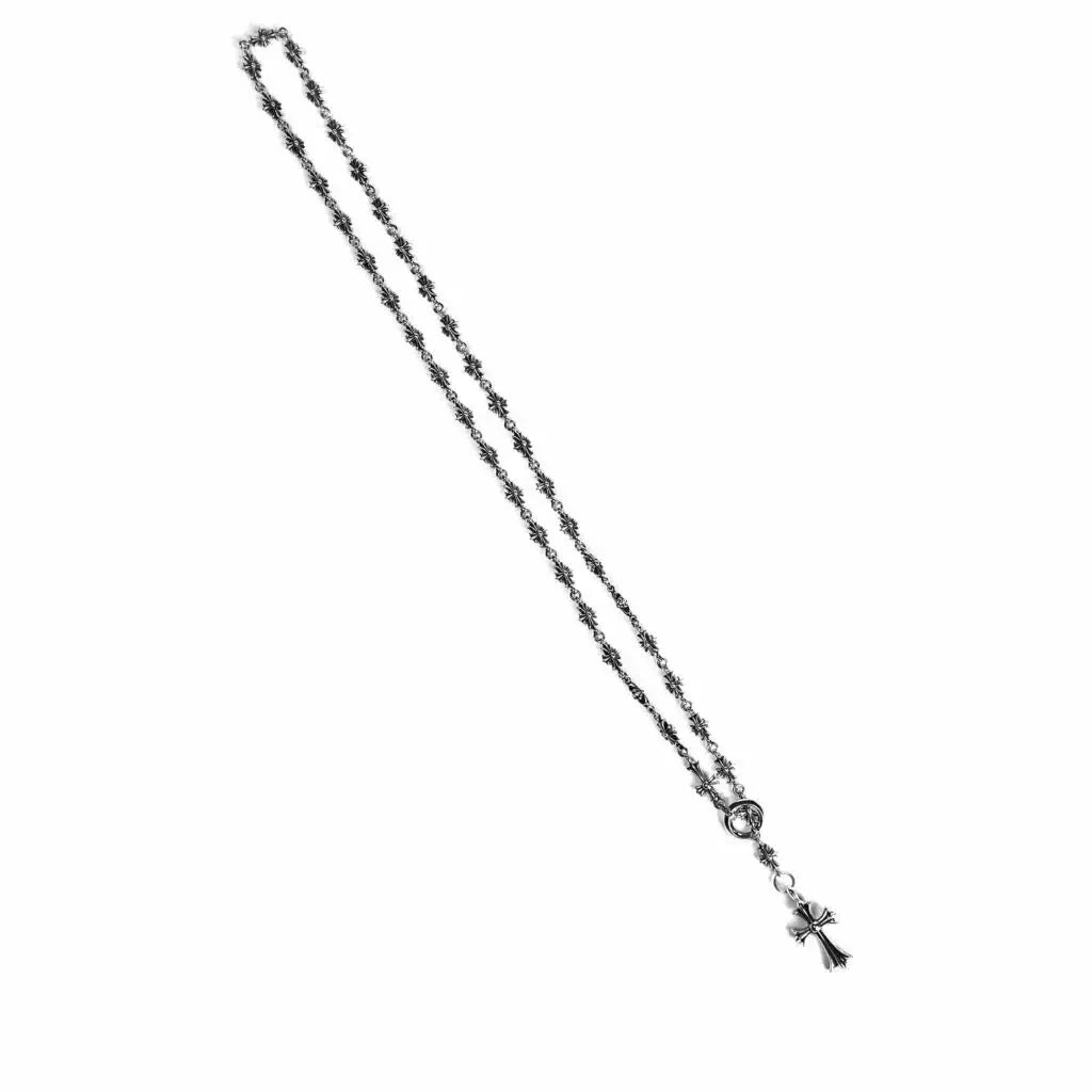 Chrome Hearts CROSS AND BABYFAT CHARM WITH TINY E CH PLUS CHALK CHAIN